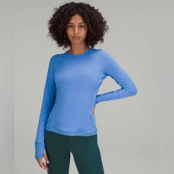 lululemon athletica Tops - Lululemon It’s Rulu Run Long Sleeve Shirt Blue Nile Size 8